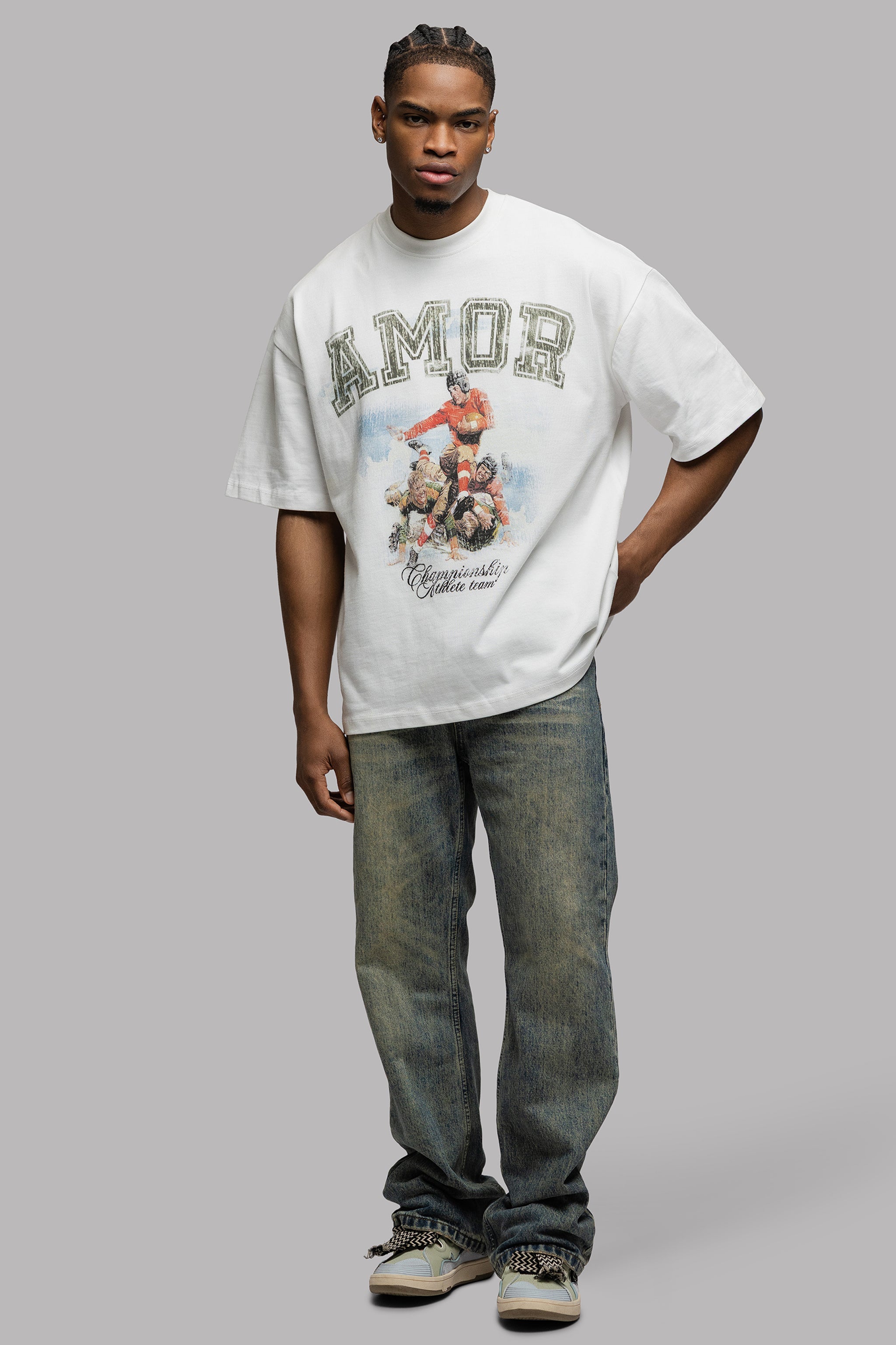 AMOR RUGBY TEE IN WHITE