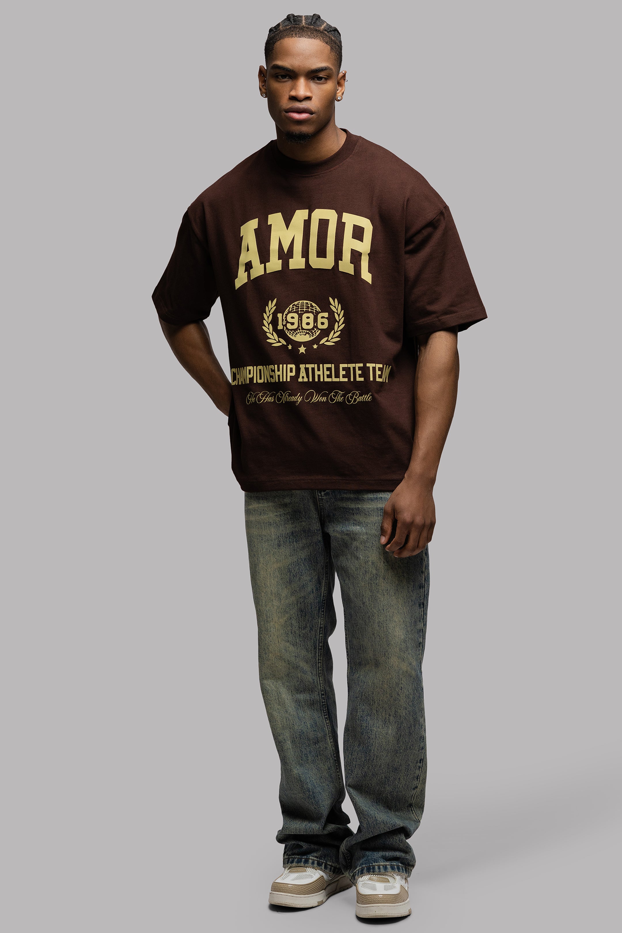 THE ATHLETE TEE IN CHOCO BROWN